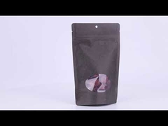 Doypack Brown Kraft Paper Stand Up Bags Gravure Printing With Zipper